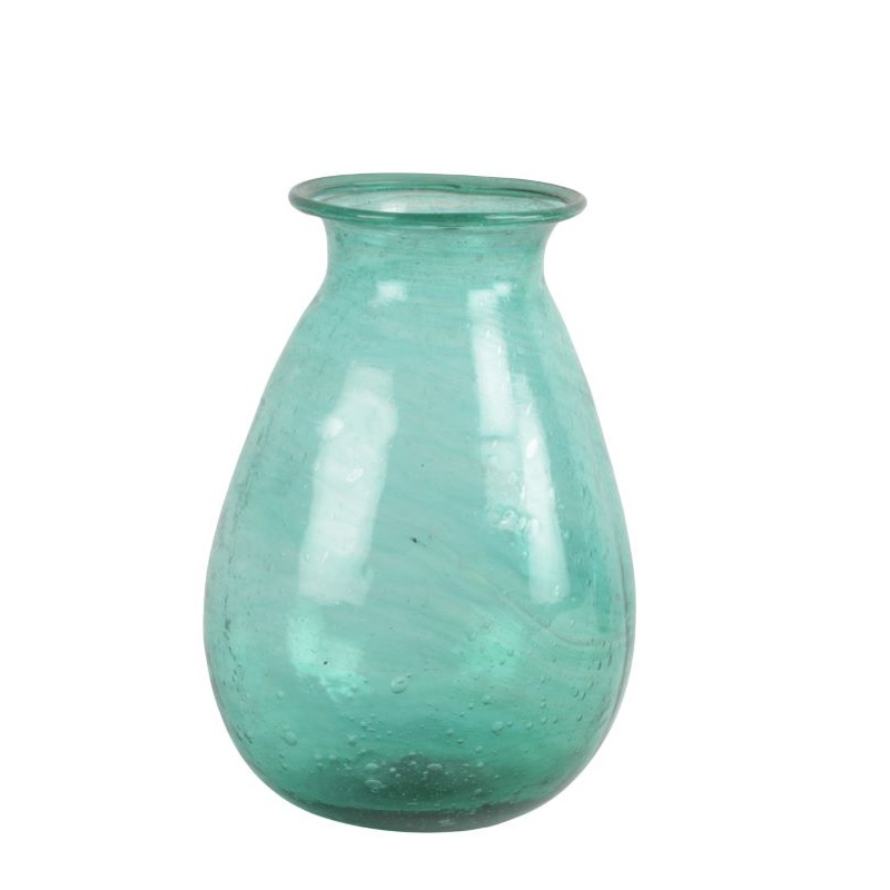 Grand Illusions Padma Vase Recycled Glass Teal