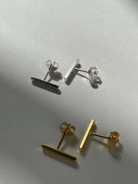 Lines + Current Bar Stud Earrings