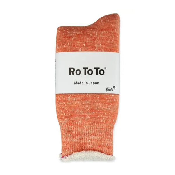 RoToTo Double Face Merino Socks - Orange