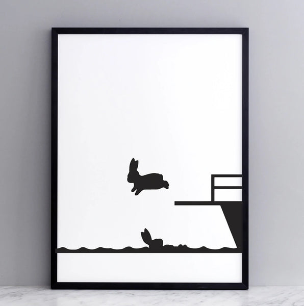 HAM Diving Rabbit Print