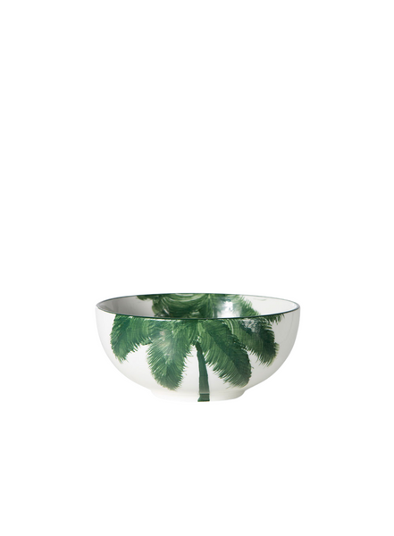 HK Living Bold & Basic Ceramics: Porcelain Bowl Palms, Green