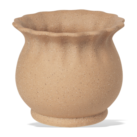 Broste Copenhagen Ceramic Alexa Plant Pot Brown Sand Medium