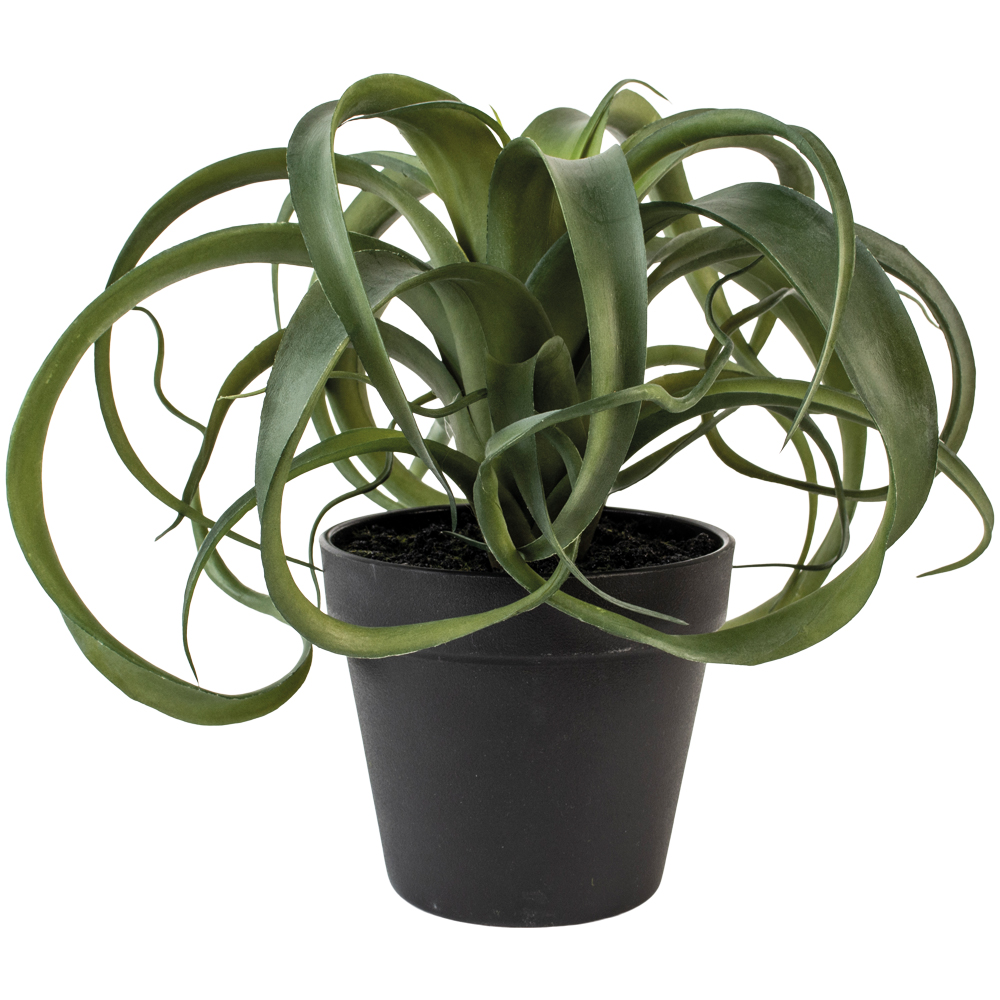 Grand Illusions Green Bromeliad in Pot - Artificial Plant 