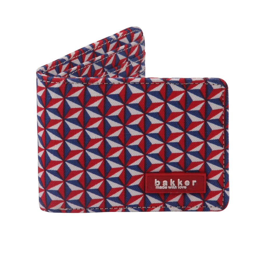 Leaflet Coin Purse With Red And Blue Pattern