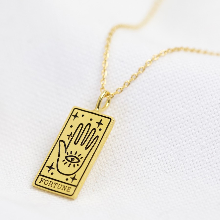Lisa Angel Gold Fortune Tarot Card Pendant Necklace