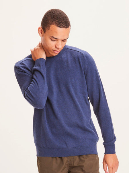 The Good Store Barcelona Blue Field O-Neck Long Stable Cotton Knit Knowledge Cotton Apparel