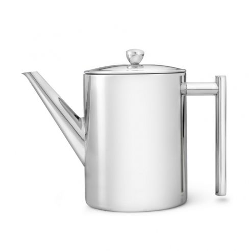Bredemeijer Holland Bredemeijer Teapot Double Wall Minuet Cylindre Design 1.2l In Polished Steel
