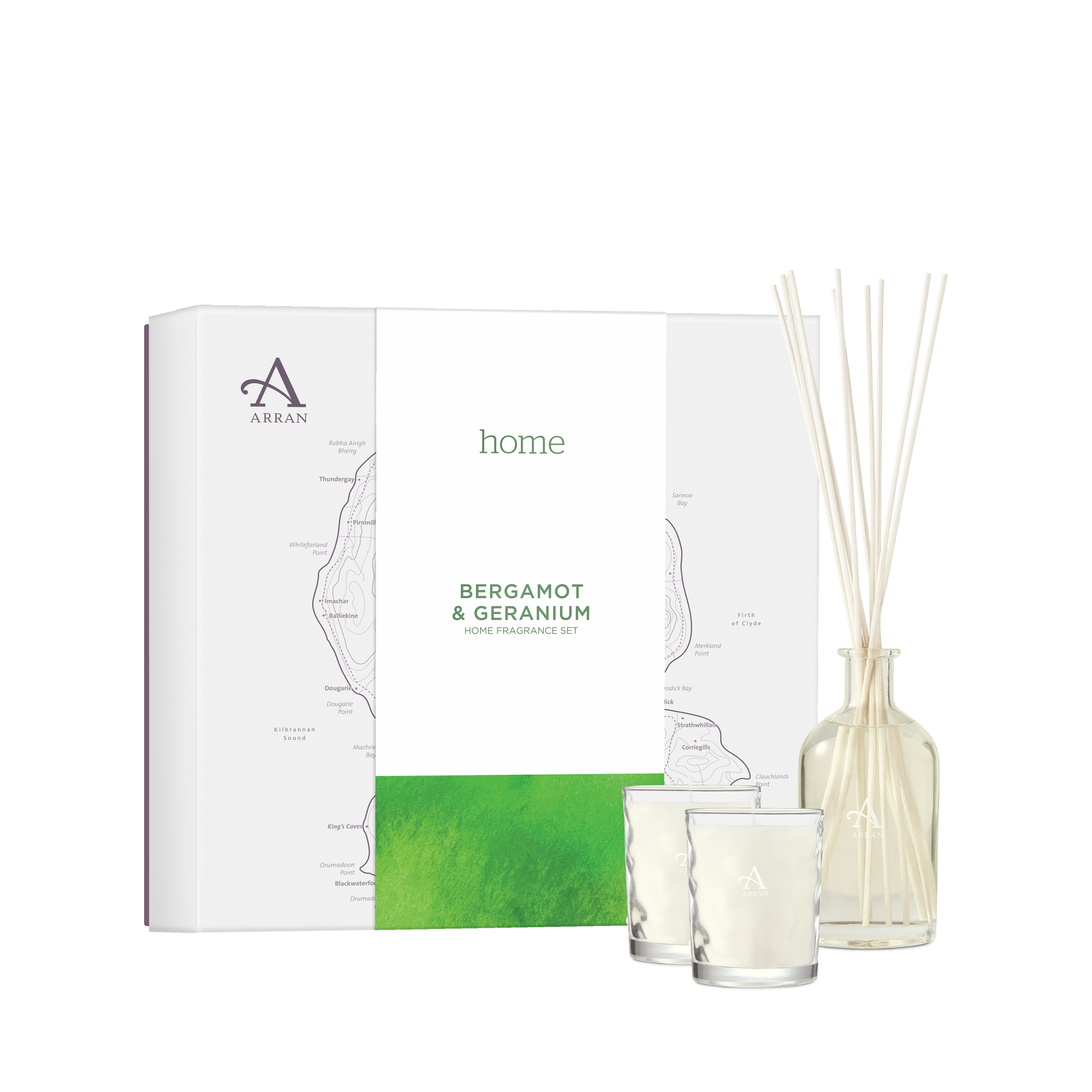 ARRAN SENSE OF SCOTLAND Bergamot & Geranium Home Fragrance Gift Set