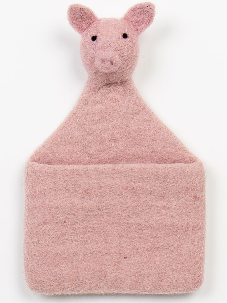 Afroart Pig Wall Pocket In Pink