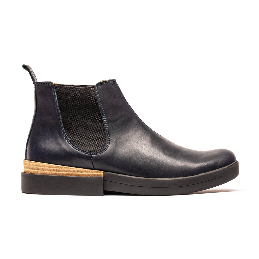 Jon Midnight Navy Leather Chelsea Boot