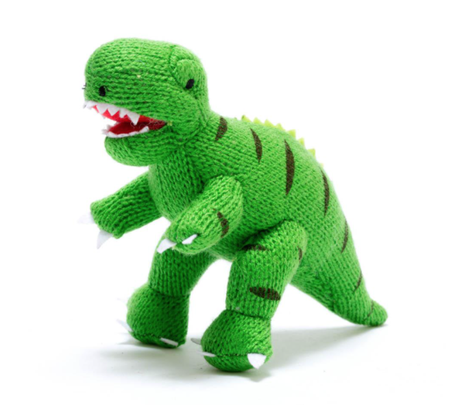Best Years T Rex Knitted Dinosaur Rattle Green