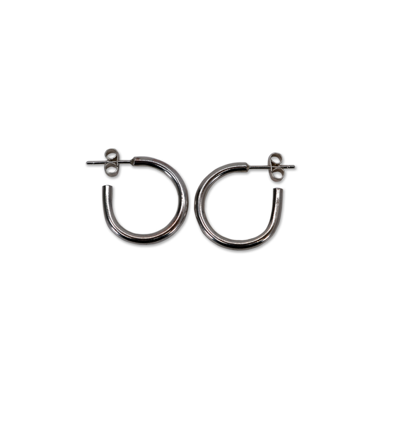 Lung Hoop Earrings Silver