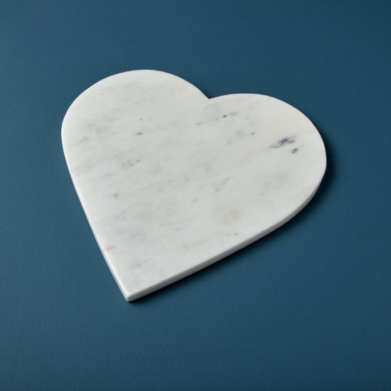 beHOME  White Marble Heart Board