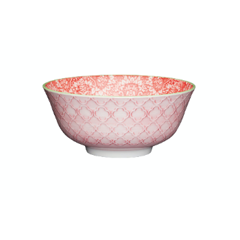 Kitchen Craft Red and Pink Ceramic Bowl
