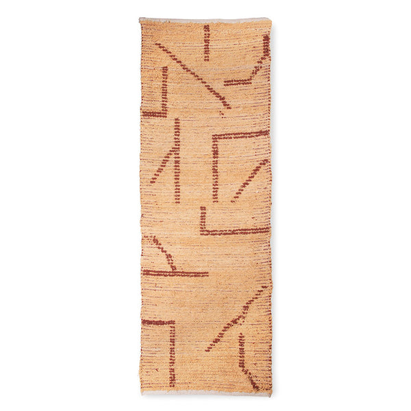 Hand Woven Cotton Runner Peach/mocha (70x200cm)