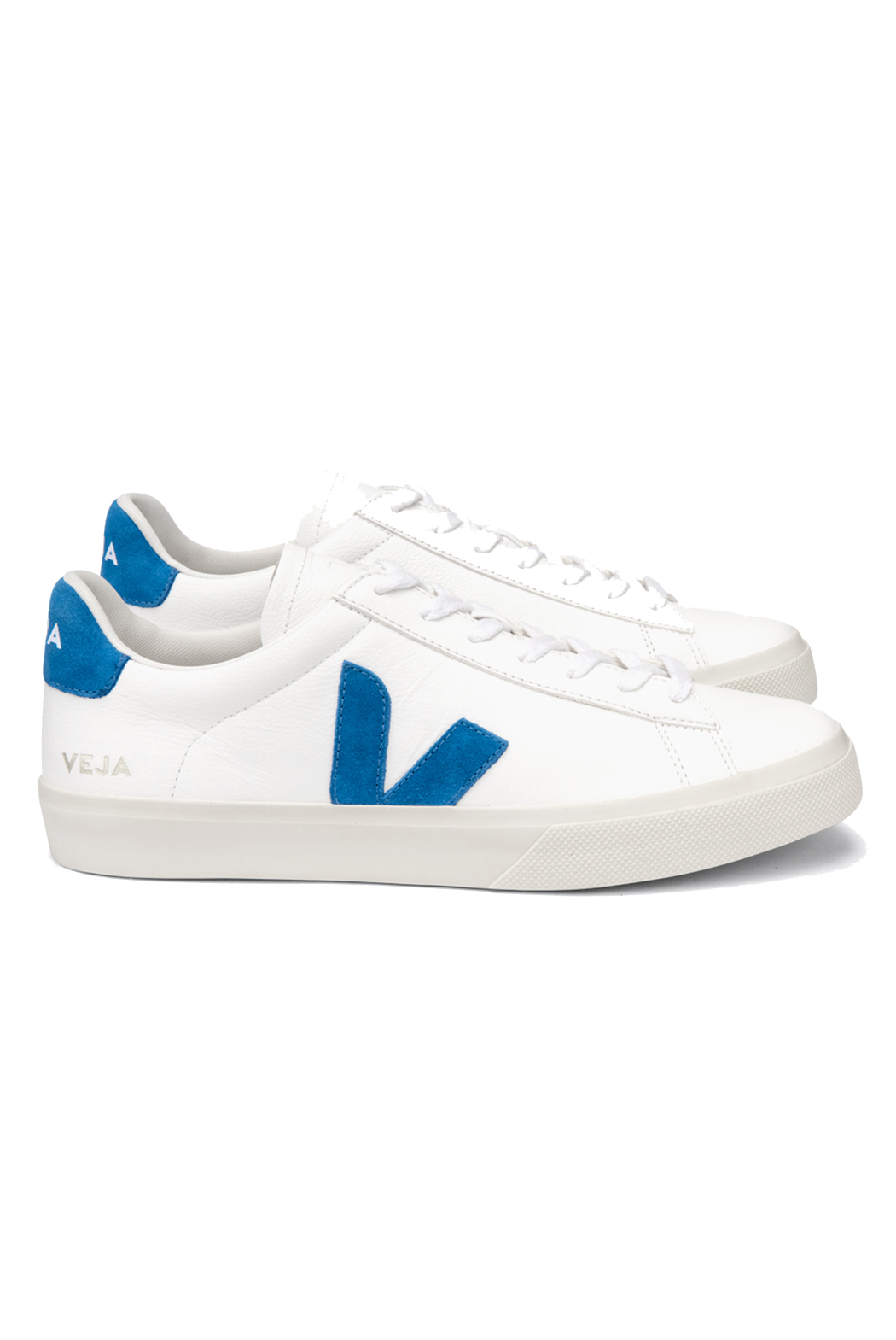 Veja Campo Leather Trainers - White Swedish Blue