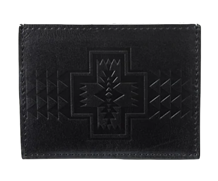 Leather Embossed Slim Pocket Wallet | Black