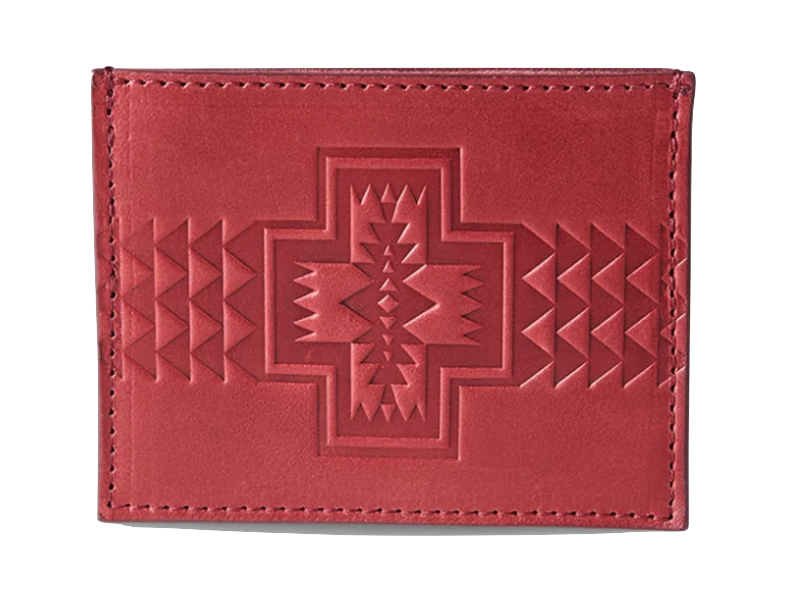 Leather Embossed Slim Pocket Wallet | Red