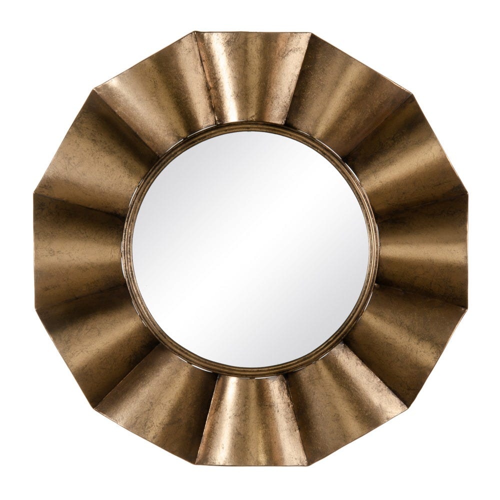 Joca Home Concept Antique Gold Round Metal Mirror 