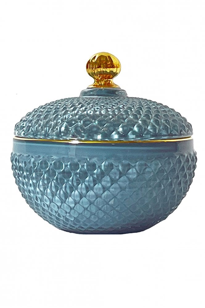 Vanilla Fly Glass Jar With Lid In Blue