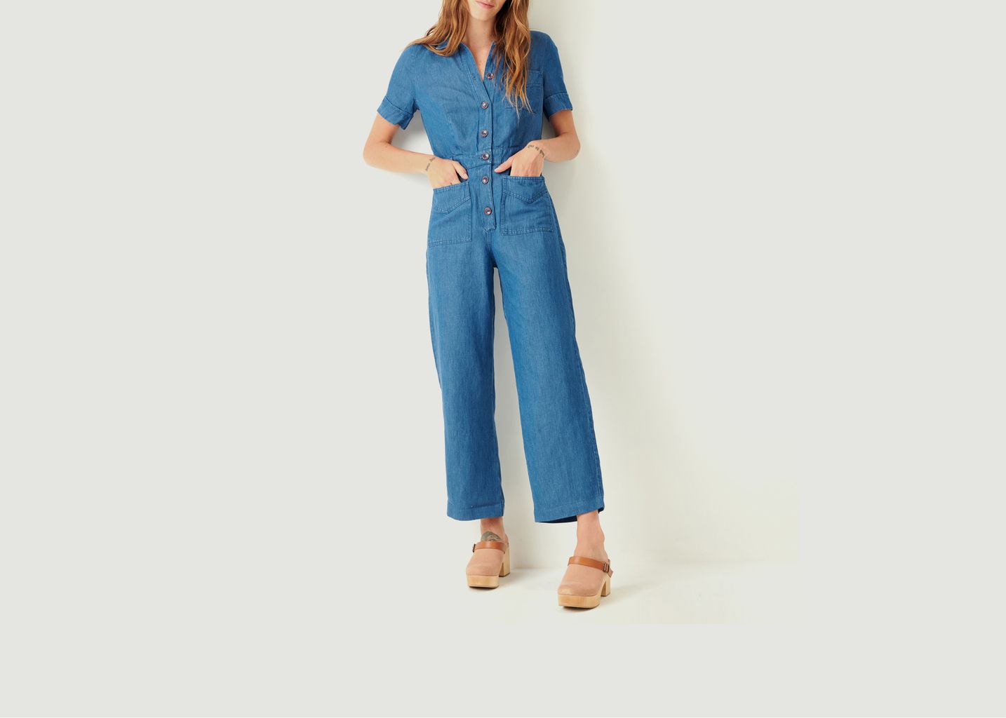 Long Hoa Light Denim Jumpsuit