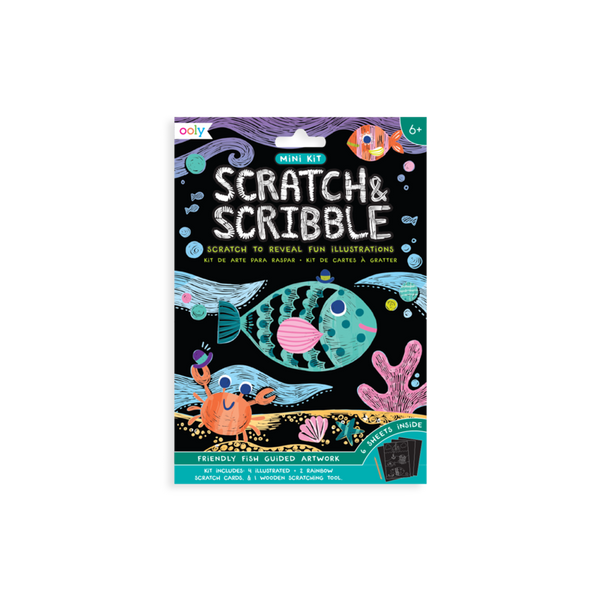 Ooly Friendly Fish Scratch And Scribble Mini Scratch Art Kit