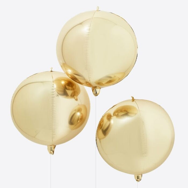 Gingerray Gold Foil Orb Balloons