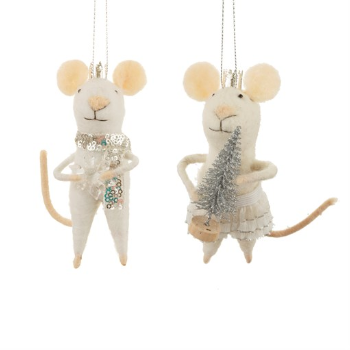 Sass & Belle  Wonderland King & Queen Mouse Hanging Decoration