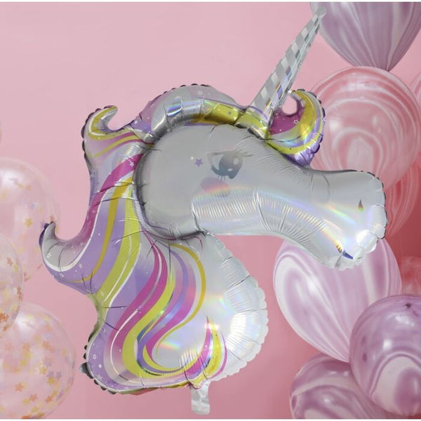 Gingerray Iridescent Foiled Unicorn Balloon - Make A Wish