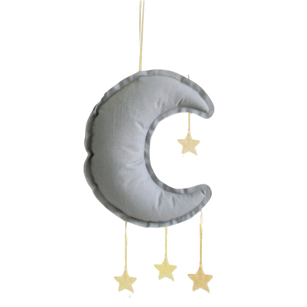 Alimrose Linen Moon Mobile 27cm Grey