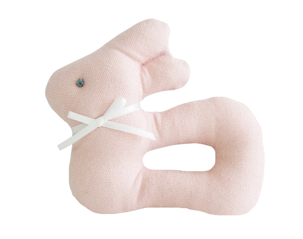 Alimrose My First Bunny Rattle Pink Linen