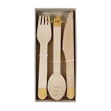 Meri Meri Gold Wooden Cutlery Set