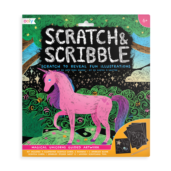 Ooly Magical Unicorn Scratch And Scribble Scratch Art Kit