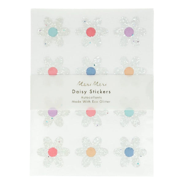 Meri Meri Glitter Daisy Stickers Set Of 8 Sheets