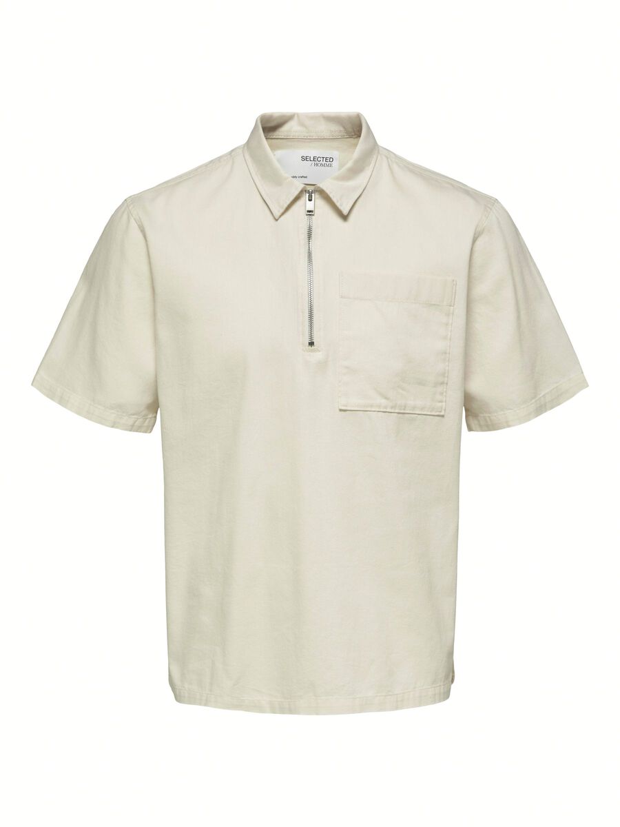 Selected Homme Relax Ovald Shirt - Egret 