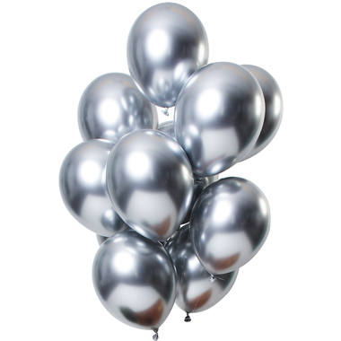 Folat Balloons Mirror Effect Silver 33cm - 12 Pieces