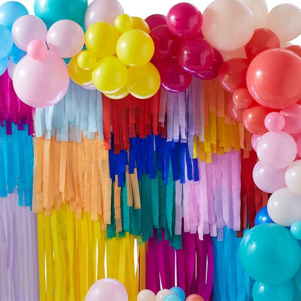 Gingerray Balloon And Streamer Brights Rainbow Party Backdrop