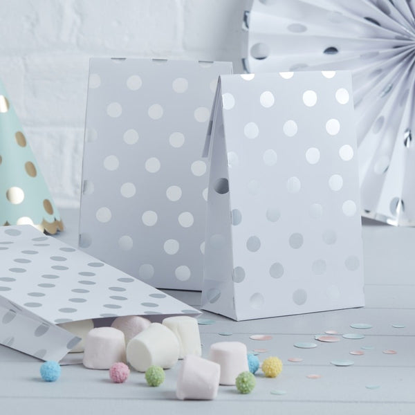 Gingerray Silver Foiled Polka Dot Party Bags - Pick And Mix