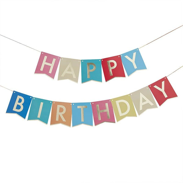 Gingerray Multi-Coloured Happy Birthday Banner Bunting