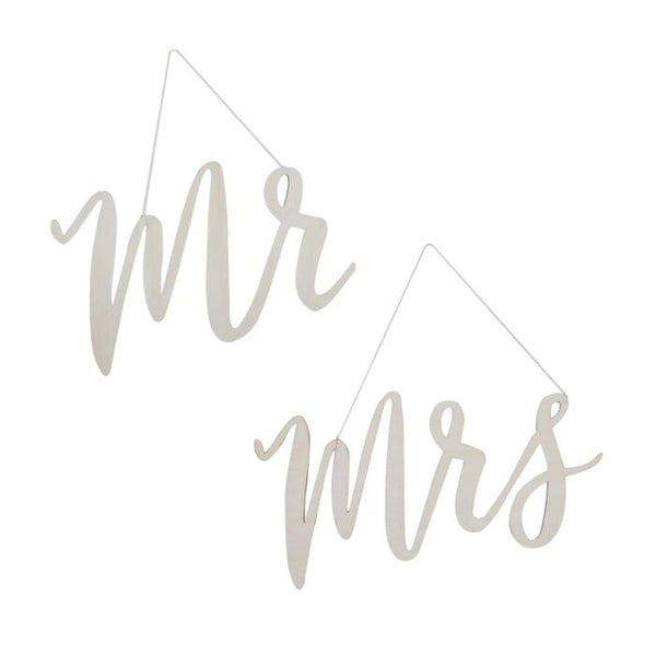 Ginger Ray Wooden Mr And Mrs Wedding Chair Signs
