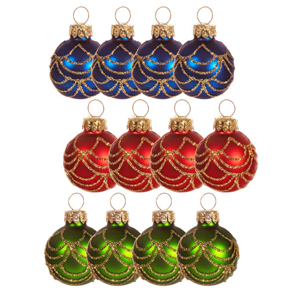 Sass & Belle  Scallop Pattern Baubles - Set Of 12