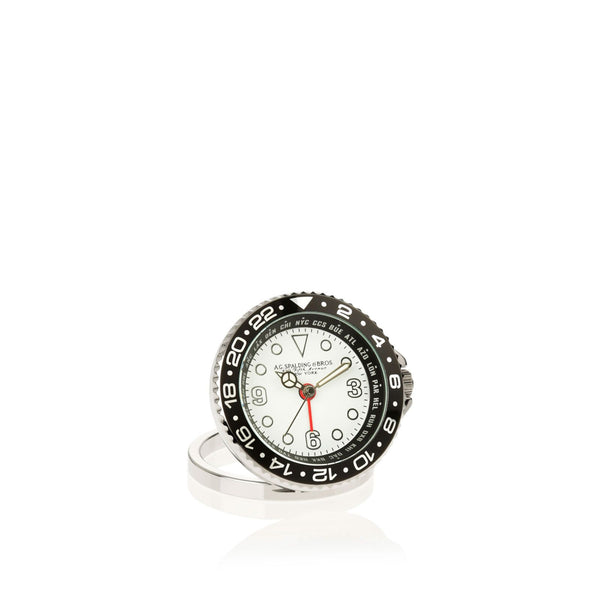 White Gmt Spalding Travel Clock