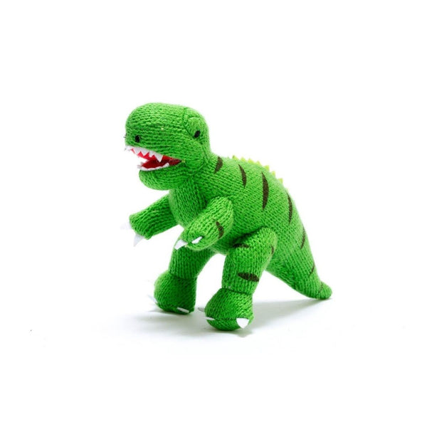 Best Years Knitted Green T-Rex Rattle