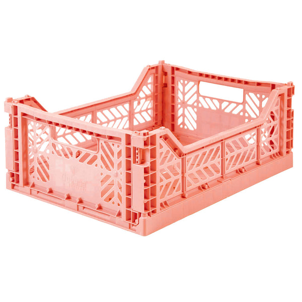 Medium Folding Storage Crate: Salmon Pink