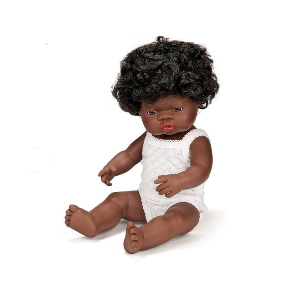 Miniland Baby Doll - Girl B With Hair (38cm)