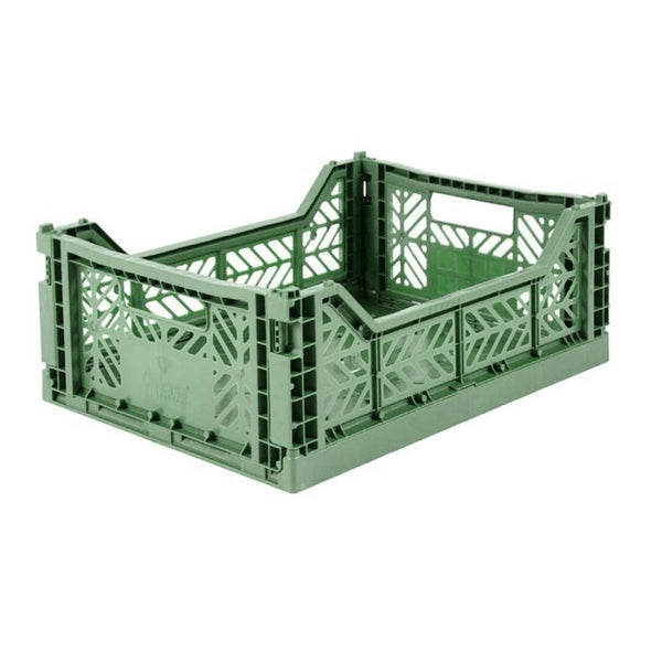 AYKASA Medium Folding Storage Crate: Almond Green