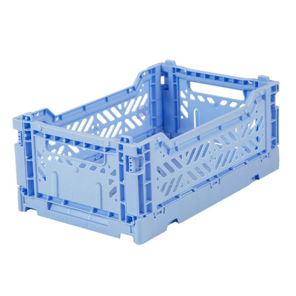 AYKASA Small Folding Storage Crate: Baby Blue