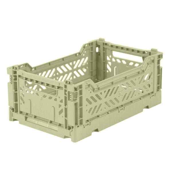 AYKASA Small Folding Storage Crate: Lime Cream