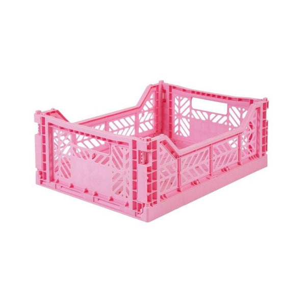 Medium Folding Storage Crate: Light Pink