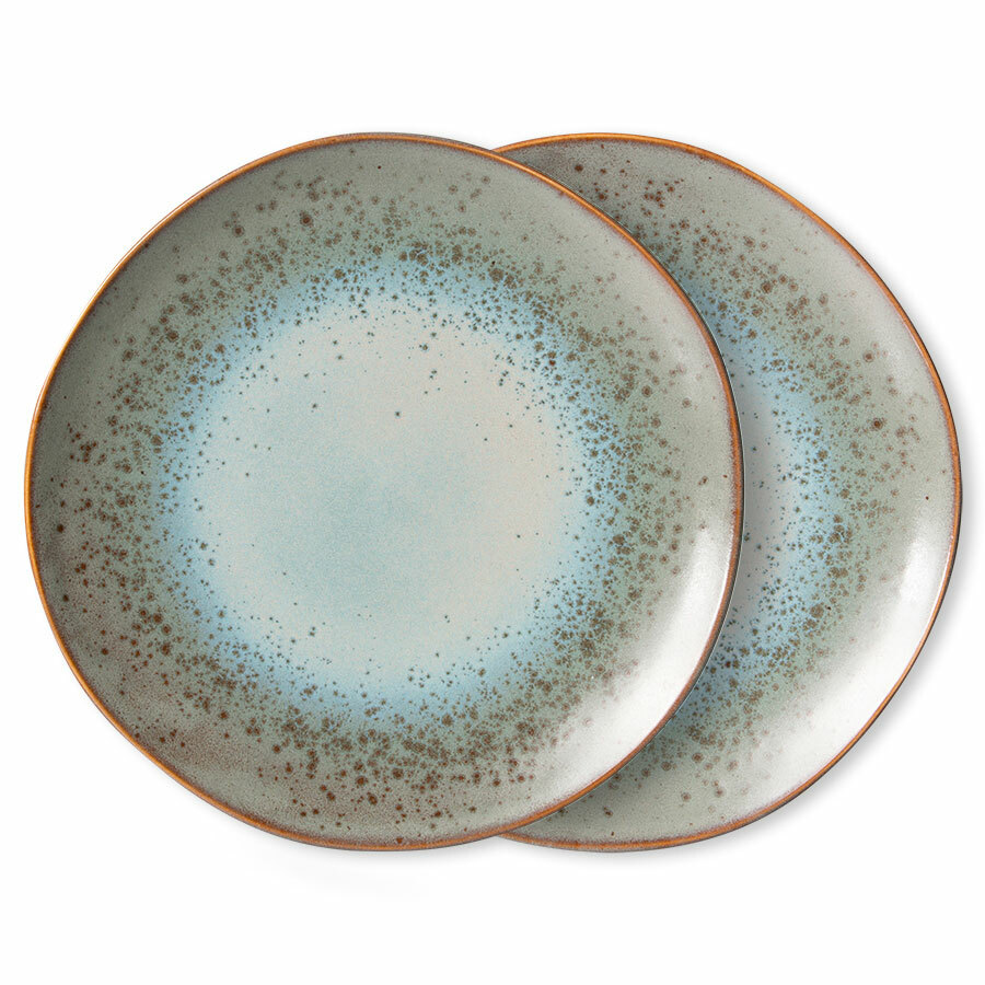 HK Living 70s Ceramics: Dinner Plates, Mineral (Set of 2)